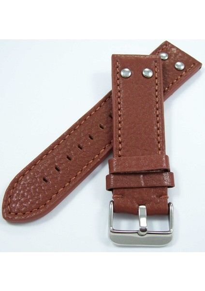 Deri Saat Kayışı Puntolu Spor Model 26MM Kızıl Kahverengi Kordonu fiyatları
