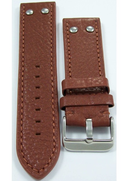 Deri Saat Kayışı Puntolu Spor Model 26MM Kızıl Kahverengi Kordonu fırsatları