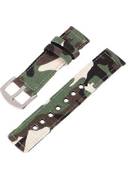 Kumaş Perlon Kamuflaj Komando 24MM Spor Saat Kordonu Kayışı Nato