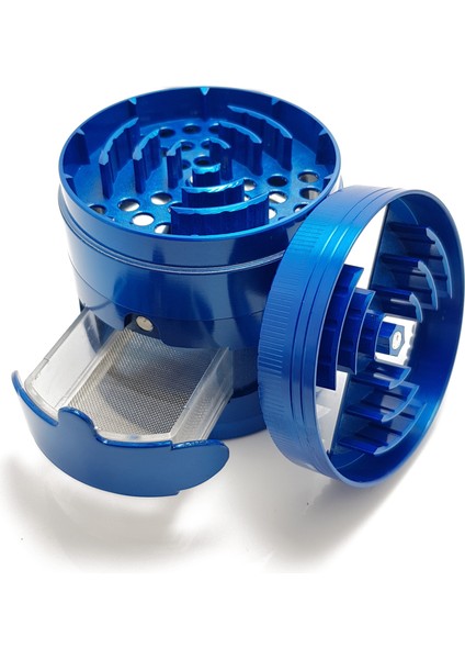 Çekmeceli 60 mm. Mavi Grinder Herbal Parçalayıcı pz38mv