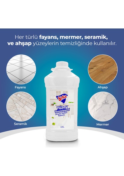 Birka Beyaz Sabun Kokulu Yüzey Temizleyici 2,5 lt. 3'lü Set