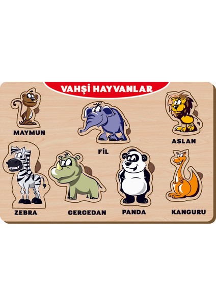 Ahşap Bul Tak Eğitici 2 Adet Yapboz Puzzle Seti