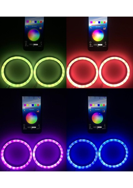 O Tipi Android Modüllü 2 Adet Rgb Angel 75MM