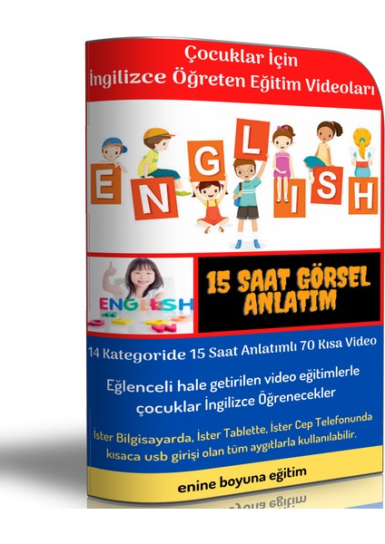 Enine Boyuna Eğitim Çocuklar Için Ingilizce Öğreten Eğitim Video Seti
