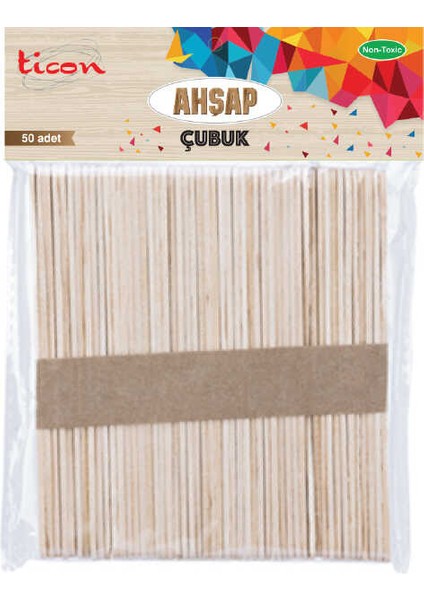 Ahşap Çubuk Küçük 50'li Naturel