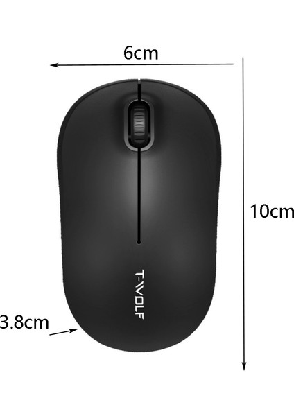 3 Tuşlu Kablosuz Fare-Siyah (Yurt Dışından)