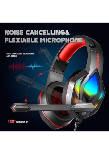 H100 E-Spor Oyun Rgb Işık Kablolu Kulaklık Kırmızı (Yurt Dışından) modelleri