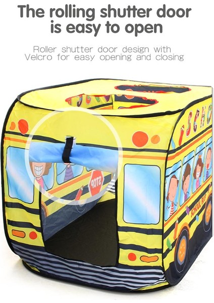 Çocuk Toddlers Playhouse Için Kamyon Oyun Çadırı Oyun Sosyal Yapıştırma Okul Otobüsü (Yurt Dışından)