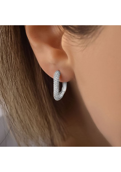 14 Ayar Altın Taşlı Geometrik Küpe fiyatları