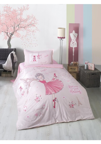Tek Kişilik Genç Ranforce Nevresim Takımı Romantic Girl