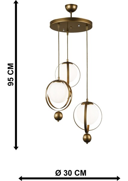 Jüpiter 3lü Avize Eskitme Beyaz Cam indirimleri