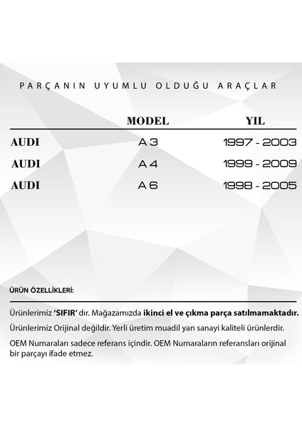 Vw Golf, Audi A3, Seat, Skoda Için Motor Muhafaza Tapası 2'li modelleri
