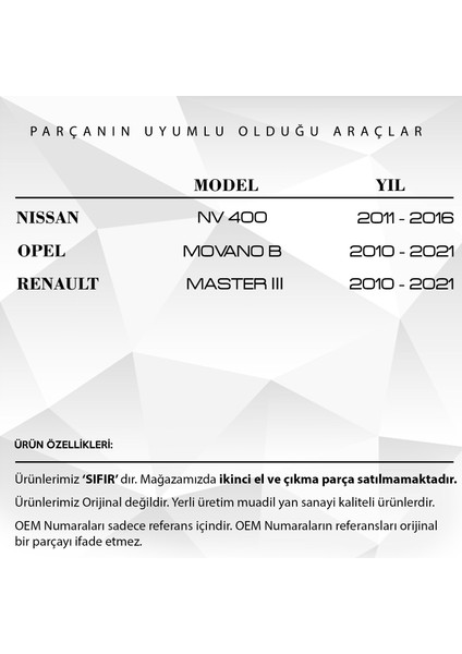 Alpha Auto Part Renault Master 3, Opel, Nissan Için Ayna Sinyali - Sağ - Beyaz