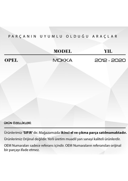 Alpha Auto Part Opel Mokka Için El Fren Düğmesi - Kırmızı