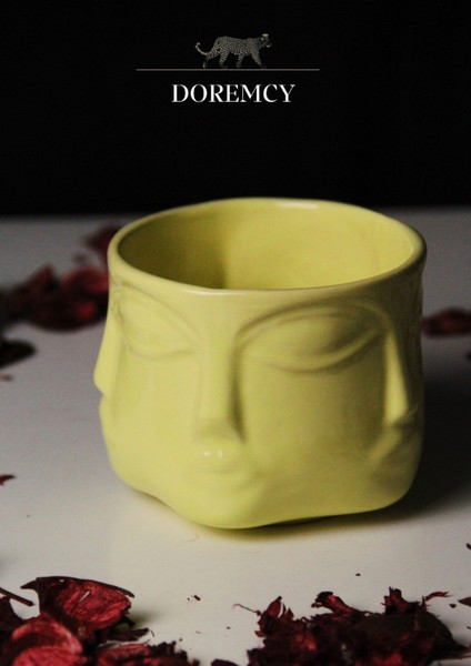 Siyah Çok Yüzlü Mini Bardak Vazo Saksı Sunumluk Çok Amaçlı Dekoratif Obje