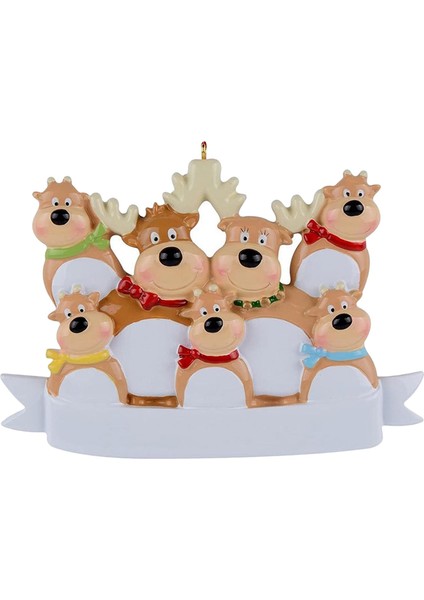 Kişiselleştirilmiş Ren Geyiği Aile Ağacı Asılı Heykeli (Yurt Dışından)