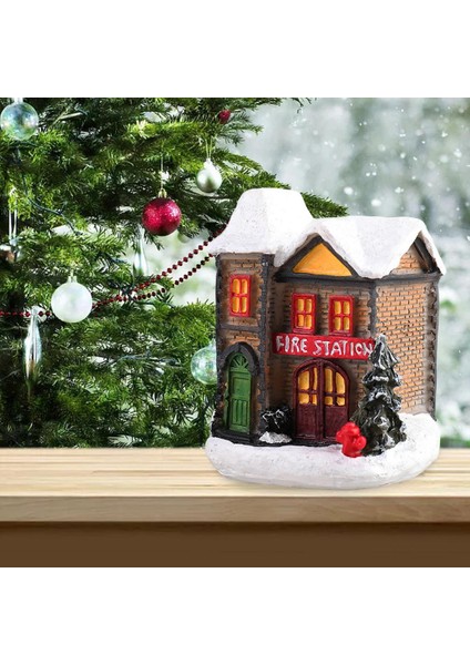 Reçine Mini Noel Kar Evi LED Sıcak Işık Dekorasyon (Yurt Dışından) fiyatları