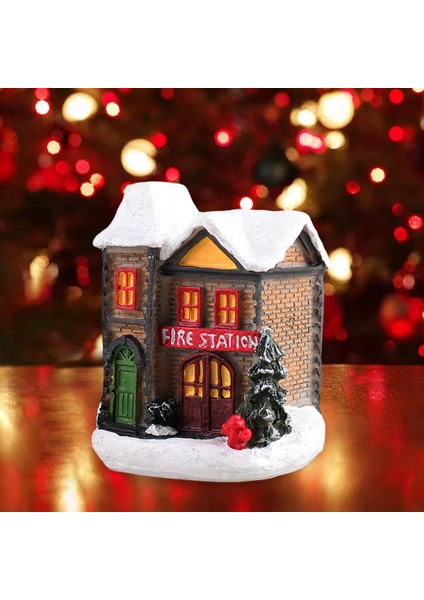 Reçine Mini Noel Kar Evi LED Sıcak Işık Dekorasyon (Yurt Dışından) fırsatları
