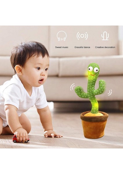 Dans Eden Kaktüs Müzikli Işıklı Saksı Peluş Oyuncak Cactus fırsatları