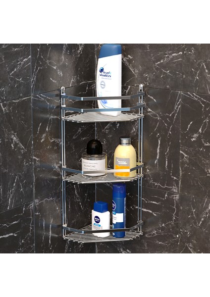 3 KATLI BANYO KÖŞELİĞİ KROM ES076