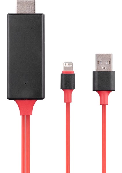 HY-XO53 Görüntü Aktarıcı  Lightning To HDMI + USB 2m Mobil Telefon Uyumlu Kablo