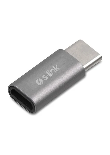 SL-TA25M Gümüş Metal Gövde Microusb 5pin F To Type C M Çevirici