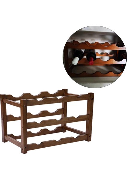 Çok Katmanlı Şarap Rafı Şarap Ekran Kiler Bar Organizatör 3 Katmanlar Için Şarap Tutucu Standı (Yurt Dışından) fırsatları