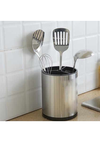 Spatula Çatal Bıçak Takımı Tezgah Örgütü Için Silverware Depolama Rafı Yuvarlak 3 Yuvası (Yurt Dışından)