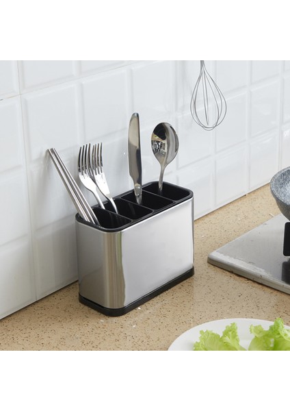 Spatula Çatal Bıçak Takımı Tutucu Silverware Depolama Raf Tezgah Örgütü Dikdörtgen 4 Yuvası Için (Yurt Dışından)