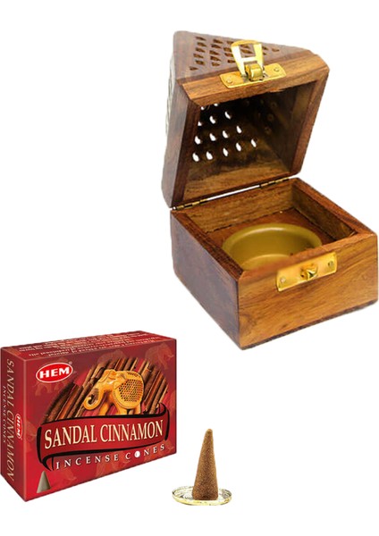 Konik Tütsü Yakma Kutusu Sandal Cinnamon Cones