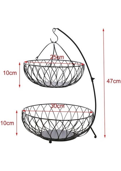 B Baosity Çok Amaçlı Demir Meyve Sepeti Ekran Sepeti Mutfak Partisi Dekorasyon Için Siyah Siyah B (Yurt Dışından)