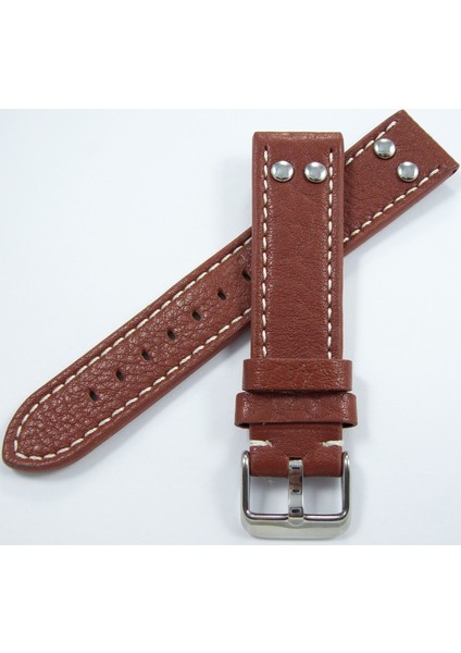 Deri Saat Kayışı Puntolu Model 24MM Kızıl Kahverengi Kordonu Beya fiyatları