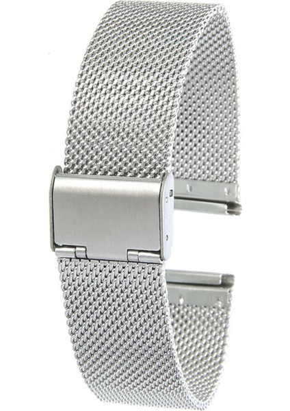 22MM Saat Kordonu Çelik Hasır Silver Örgü Kordon