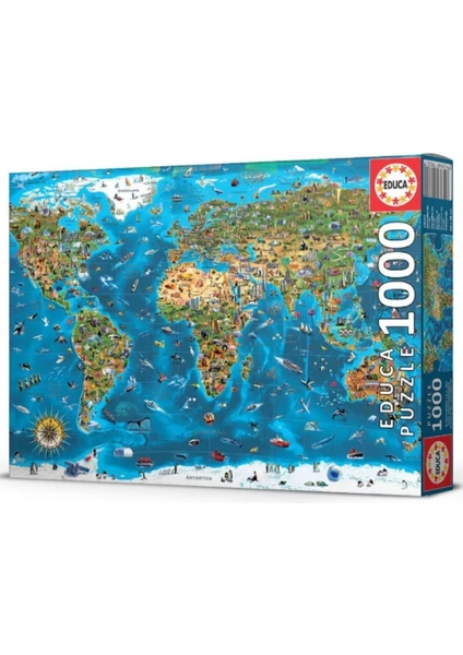 1000 Parça Dünya Harikaları Harita Puzzle