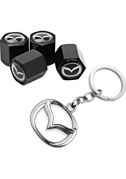 Mazda Sibop Kapağı 4 Adet ve Krom Anahtarlık