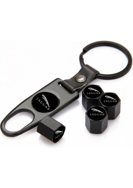 Jaguar Paslanmaz Çelik Sibop Kapağı ve Anahtarlık Seti