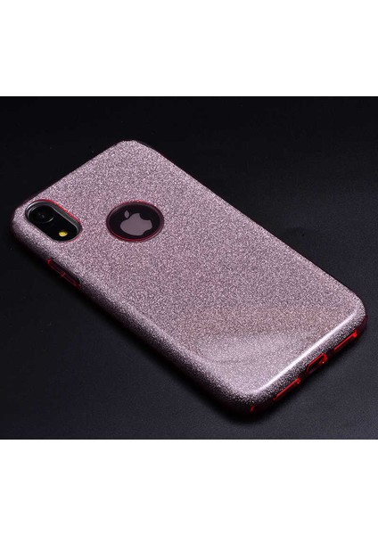 - Apple iPhone XR 6.1 - Kılıf Simli Koruyucu Shining Silikon - Rose Gold - T6285