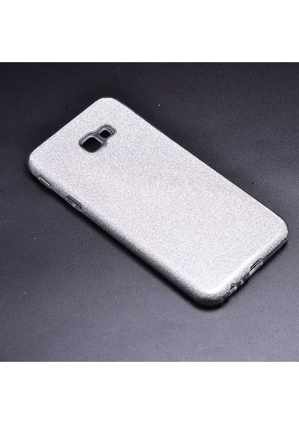 - Samsung Galaxy J4 Plus - Kılıf Simli Koruyucu Shining Silikon - Gümüş - T6287