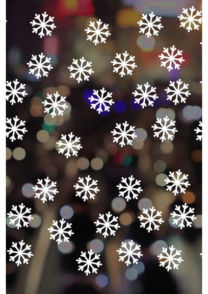 Sticker Master 40 Adet Beyaz Kar Tanesi Cam Sticker - Yılbaşı Sticker- Yılbaşı Dekoru Etiket Çıkartma Beyaz Oto Motor Pc Etiket modelleri