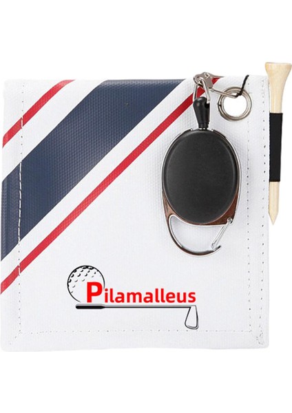 Yeniden Kullanılabilir Temizleme Aracı Silme Yıkama W / Tees Çanta Golf Topu Temizleyici Kılıfı Beyaz Mavi