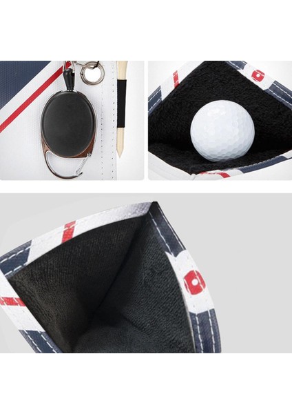 Yeniden Kullanılabilir Temizleme Aracı Silme Yıkama W / Tees Çanta Golf Topu Temizleyici Kılıfı Beyaz Mavi fiyatları