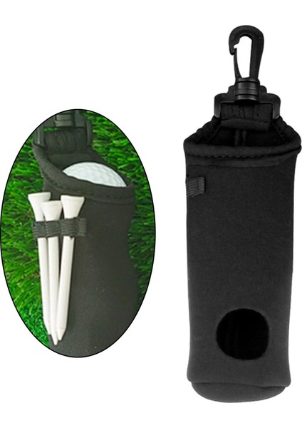 Golf Topu Taşıma Çantası Ile Kanca Ile 3 Golf Topu 3 Tees Bel Kese Siyah Çanta(Yurt Dışından) indirimleri