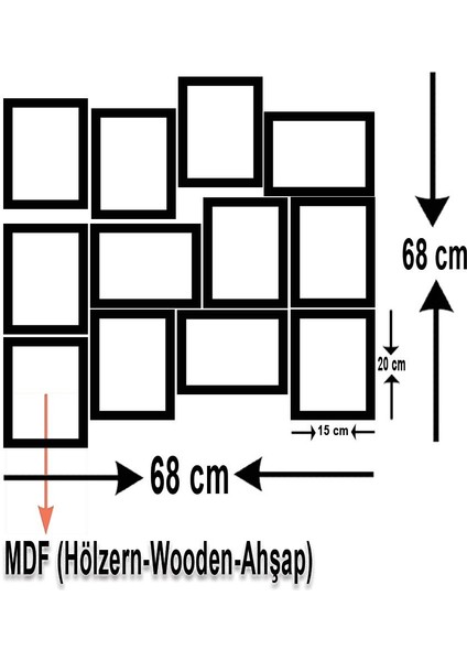 Süper Kahramanlar 12 Parça Mdf Tablo