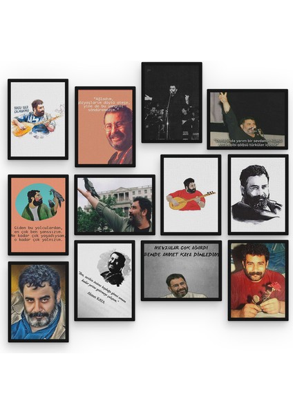 Ahmet Kaya 12 Parça Mdf Tablo