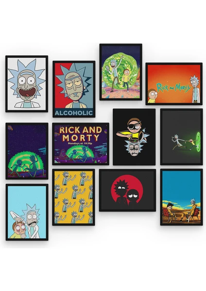 Rick And Morty 12 Parça Mdf Tablo