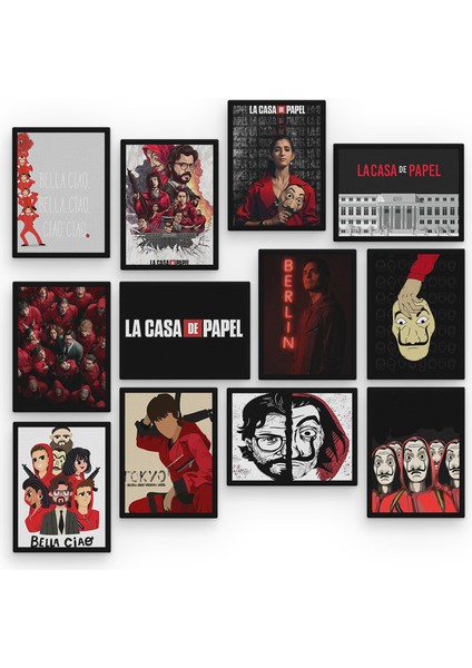 La Casa De Papel 12 Parça Mdf Tablo