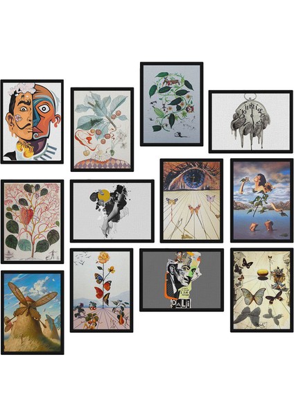 Salvador Dali 12 Parça Mdf Tablo