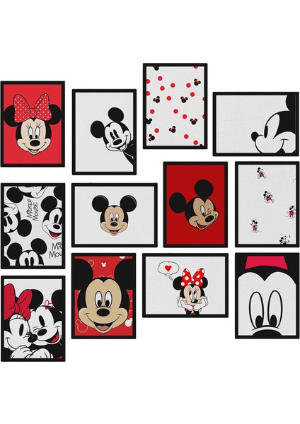 Mickey Mouse 12 Parça Mdf Tablo