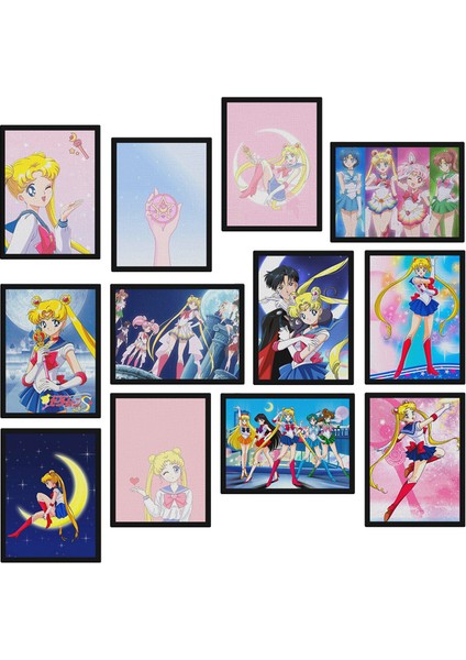 Sailor Moon 12 Parça Mdf Tablo