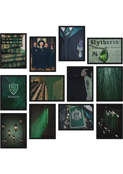 Slytherin 12 Parça Mdf Tablo
